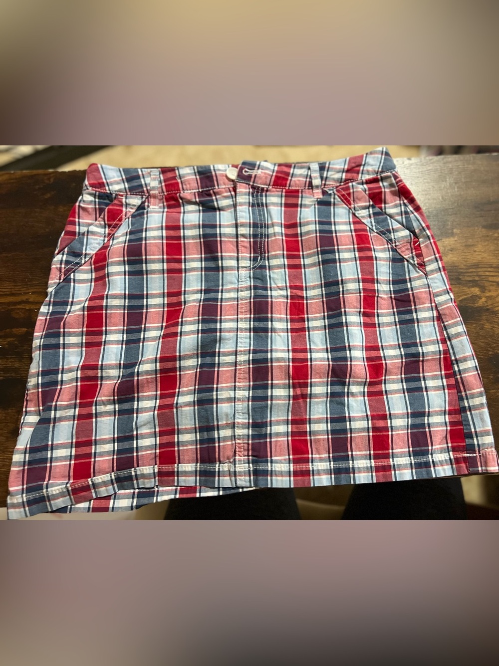 Classic Plaid Mini Skirt in Red and Blue P13.1